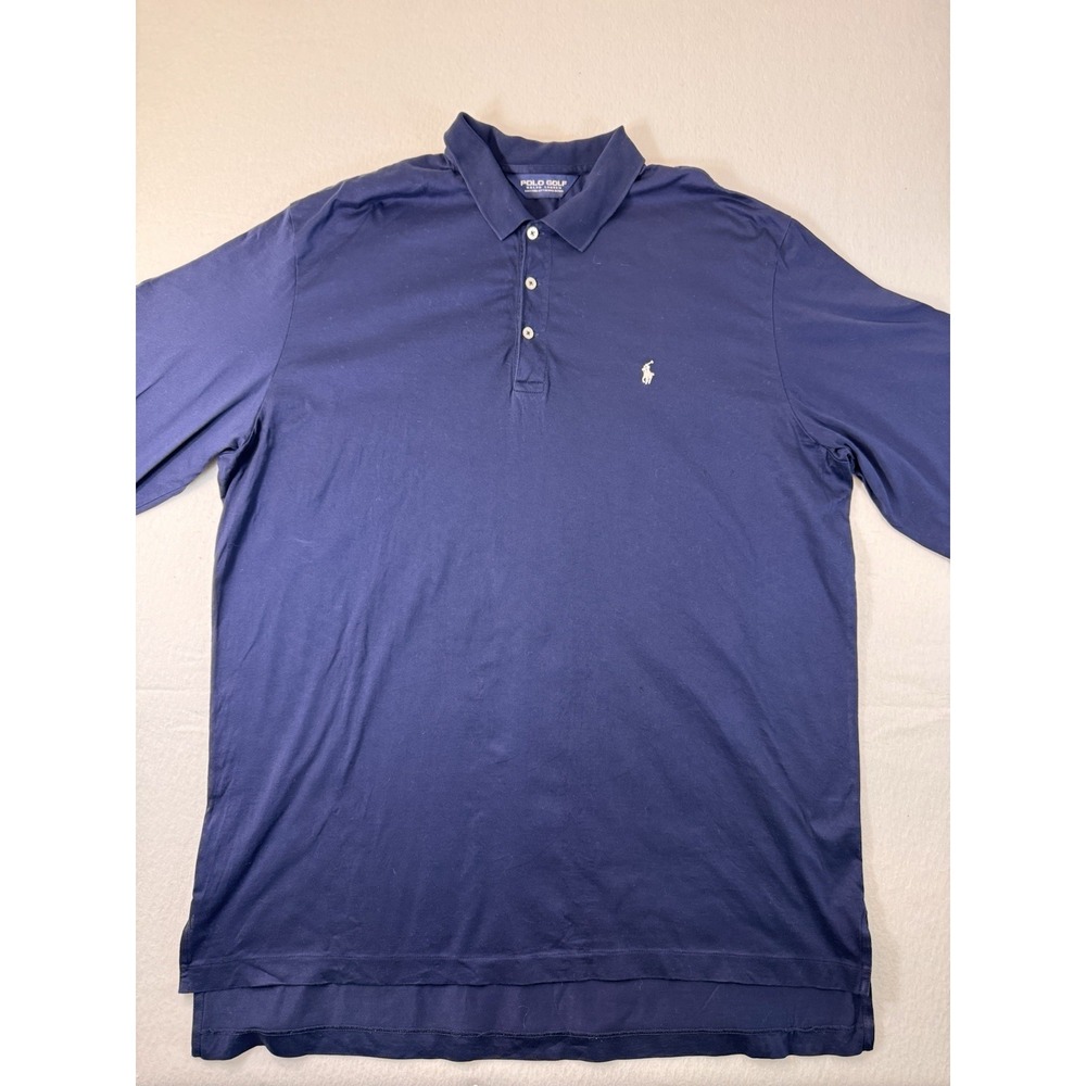 Polo Golf Ralph Lauren Mens Polo XL Blue Somersett Country Club Pima Cotton EUC